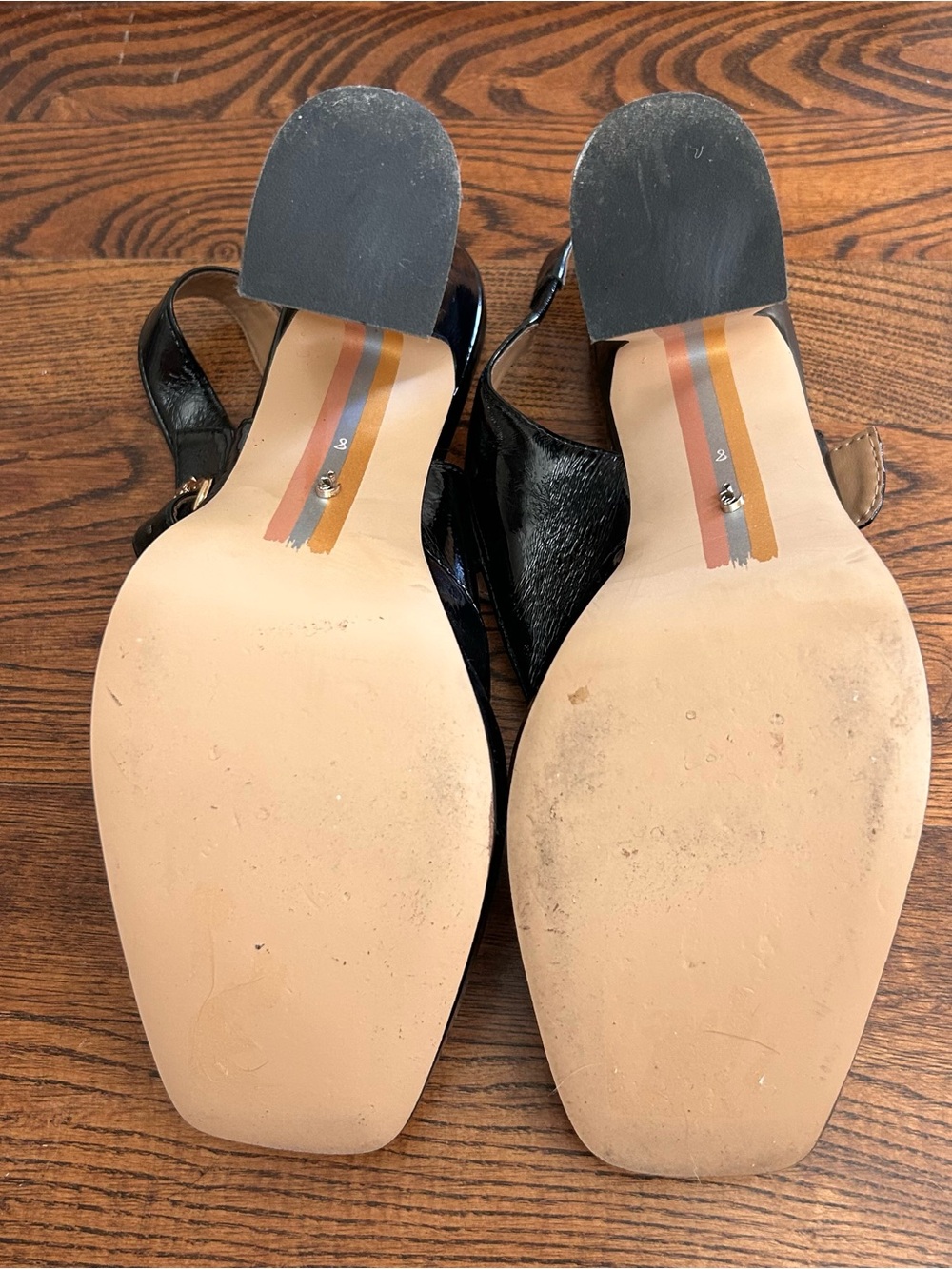 Sam Edelman Jildie Mary Jane Slingback Heels with Gold Buckle - Picture 10 of 12